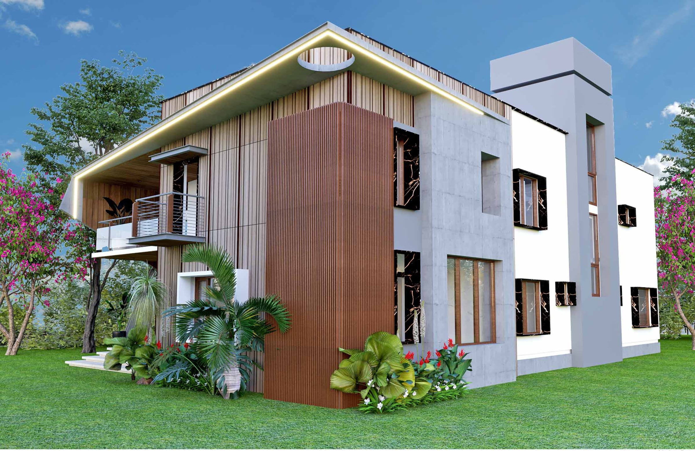 Ovais Bungalow Cantilevered Terrace